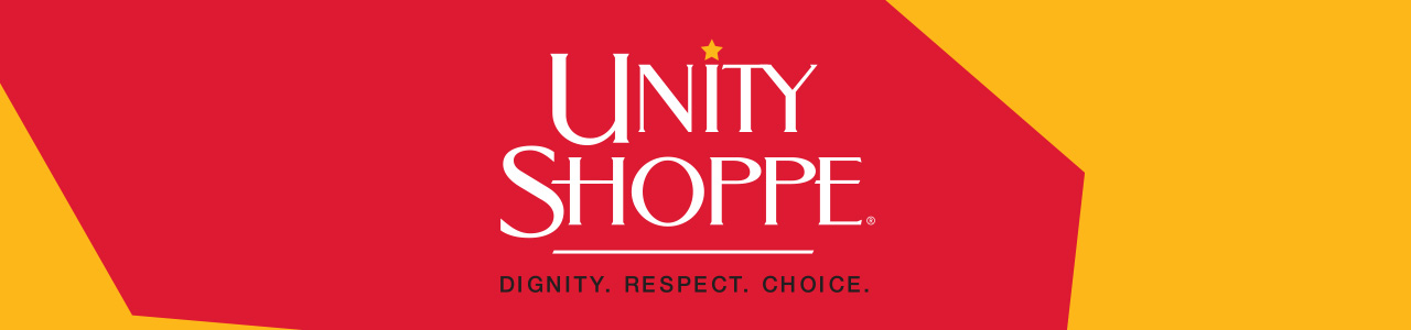 yellow and red unity shoppe impact report banner