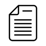 black and white icon of a document