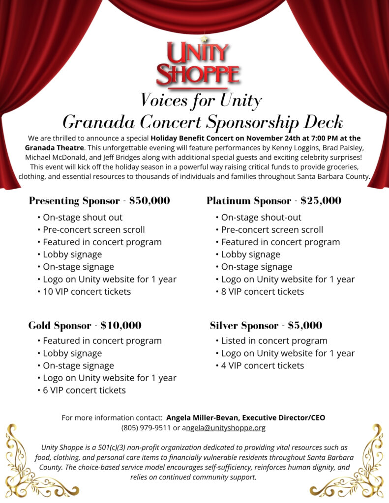 2026 Voices for Unity Concert Sponsor Deck